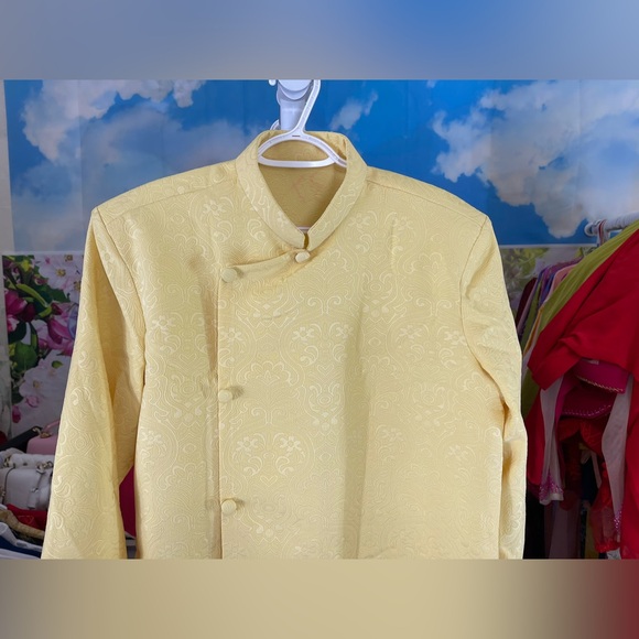 ao dai cach tan nam gam, Vietnamese men’s modern contemporary long dress top 3xl - Picture 3 of 4